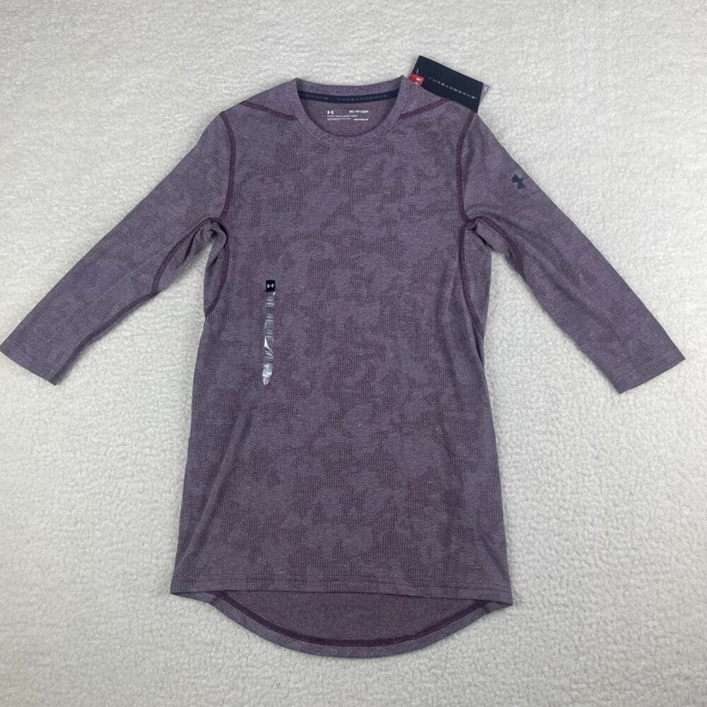 Under Armour Men's X-Small Purple Polyester Threadborne Power Sleeve Fitted Tee